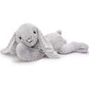Large grey plush stuffed animal rabbit with long, floppy ears
