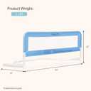 Dream On Me Lightweight Mesh Security Adjustable Bed Rail Double Pack with Breathable Mesh Fabric in Blue, 2 Count (Pack of 1)