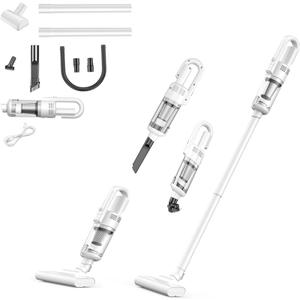 HOMEFISH Cordless Rechargeable Vacuum Cleaner Stick Small Light Weight Hand Portable Compact Hepa Filter High Power Mini for College Dorm Room Small Office Home RV Carpet Pet Hair Car