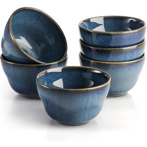 Peohud 3 Pack Small Dessert Bowls, 8 Ounce Bouillon Cups, Porcelain Pinch Bowl Ramekins for Dessert Pudding Soup Dipping Sauce