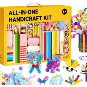 Fusihey Craft Supplies for Kids – Kids Craft Kit Box with 3000+ Pieces, Arts and Crafts Kit for Kids Ages 4‑8 & 8‑12, Storage Craft Box for Girls Boys, Bulk Art Materials Set Gift