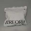 REORIA Women's Sexy Basic Scoop Neck Long Sleeve Double Lined Layering Slim Bodysuit Tops (Large)