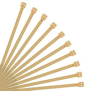 XINGO 500 Pack, 8 Inch Nylon Cable Zip Ties, Self-Locking Plastic Wire Ties in Multiple Sizes and Colors, 40 Lbs (8 Inch, Gold)