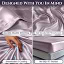SLEEP SANCTUARY Satin Sheets Queen Size 4 Piece Luxury Silky Bed Set, Softer Than Silk, 15" Deep Pocket, Cooling & Wrinkle-Free, Moisture-Wicking & Breathable for Hair & Skin (Lavender)