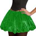Women Sequin Sparkly Mini Skirt with Shorts Underneath for Concert Festival Rave Outfit Nye Costume (Medium, Green)