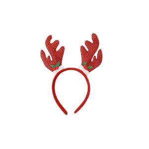 Abxqa Christmas Headband - Glitter Christmas Headbands for Women - Red Sequin Reindeer Antlers Headband for Winter Party Decorations - Dress Accessories - Cosplay Costume Pack Of 3