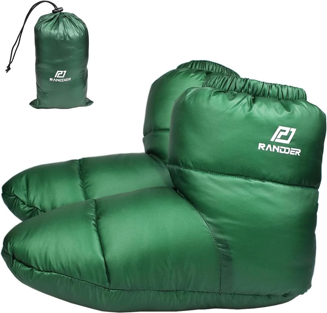 Down Booties Warm Socks 10D Nylon Ultralight Sleeping Sock for Camp, Backpacking, Camping Sleeping Bag Tent Down Slippers Foot Warmer (R02) (Small)