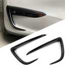 for Tesla Model Y Front Fog Light Trim Cover Fog Lamp Frame Blade Trim Eyebrow Spoiler for Tesla Model Y 2019 2020 2021 2022 2023 2024 (Black)