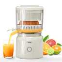 Electric Citrus Juicer, 90W High-Speed Juice Squeezer with 15,000 RPM Pure Copper Motor, Efficient Orange and Lemon Juicer for Soft Fruits, Compact Design with Easy Cleaning, White