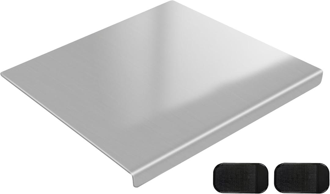 Stainless Steel Cutting Board with 2 Pack Non-Slip Mats, Yoposeo Heavy Duty Baking Cutting Chopping Boards for Kitchen, Meat, Fruits, Vegetables, Bread and Baking (23.6" X 15.7"/ 60 X 40cm)