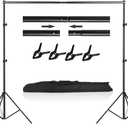 Photo Video Studio Photography Backdrop Stand, 8 x 8 ft Adjustable Photo Background Holder, Back Drop Banner Stand Support System Kit with Carry Bag