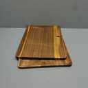 2 PCS 16 x 12 in Large Solid Acacia Rectangular Wood Serving Trays Natural Wooden Boards Serving Platters for Bar Coffee Party Dessert Tray