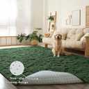 Extra Large 9x12 ft Dark Green Area Rugs for Bedroom Living Room, Fluffy Soft Plush Shaggy Forest Hunter Green Girls Boys Kids Rug, Non-Slip and Machine Washable Carpet for Rooms Decor