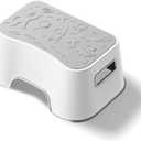 UNCLE WU Toilet Stool for Adults and Kids - 6.3 Inch Squatting Stool for Better Posture - Anti-Slip Step Stool for Bathroom, Potty Training, Kitchen & Sink - Space Theme(Gray White)