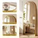 58"x19" Floor Mirror Full Length, Arched Full Length Mirror with Stand, Full Body Mirrors for Bedroom Living Room or Cloakroom Gold