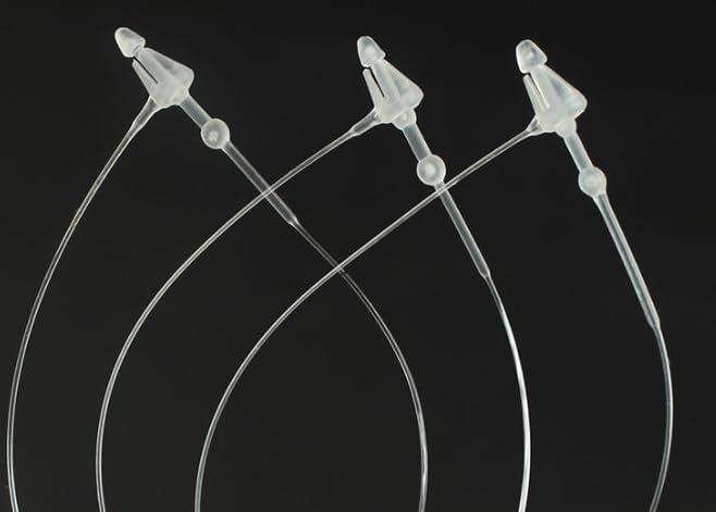 SIDAZON 3 Inch 500 Pcs Plastic Fasteners Hang Tags Clear Snap Lock Pins Security Loop Price Tag Pins Safety Ring Ties for Retail Store Clothing Accessory (3 500pcs, Clear)
