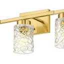 Emliviar 5Light Brushed Gold Vanity Light with Clear Geometric Glass, 5 Bulb Wall Light Fixture Over Mirror 40 Inch, HE294B5W BG