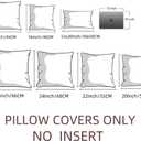 Fancy Homi Set of 4 Grey and White Decorative Throw Pillow Covers 12x12 Inch for Couch Bed Chair, Modern Farmhouse Boho Room Decor, Soft Fuzzy Double Sided Corduroy Textured Striped Cushion Case 30cm