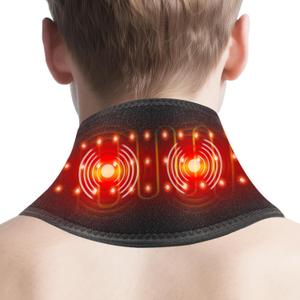 Cordless Neck Massager with Heat, Red Light Therapy for Neck, Neck Heating Pad for Pain, Heated Neck Wrap, 660nm 850nm, FSA Eligible HSA, Heated Neck Massager, 3000mAh Battery, Black