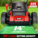 EWORK 40V Electric Lawn Mower Cordless, 14" Electric Push Mower with 2x4.0Ah Batteries & Charger, 3800RPM Motor, 6-Height Adjustment, 21Lbs Lightweight Battery Powered Lawnmower for Garden, Small Yard