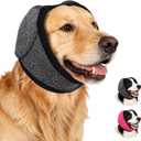 Dog Noise Canceling Earmuffs, Comfortable Hooded Hearing Protection Earmuffs, Anti-Anxiety Sound Blocking Ear Muffs for Thunder, Fireworks and Grooming Vacuum (Gray, Large) 