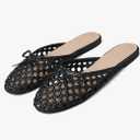 AMINUGAL Womens Woven Ballet Flat Shoes Round Toe Mary Janes Flats Elastic Band Dressy Comfortable Ballerina Flats for Women 9.5