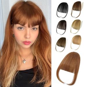 NAYOO Wispy Bangs Hair Clip - Medium Auburn 100% Real Human Hair Clip in Bangs for Women Fringe with Temples Hairpieces for Daily Wear (Medium Auburn, Wispy Bangs)