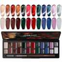 ABAC 24 Color Creme Cat Eye Gel Kit - Hema-Free Magnetic Winter Shades Chestnut Red, Emerald Shimmer w/Pro Magnet & Brush Christmas Party Nails,LED/Lamp Curing,Long-Lasting Gift Set (Unlock&Unleash)