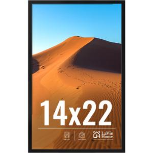 LaVie Home 14x22 Picture Frame for Wall Display, 14x22 Black Picture Frame with HD Plexiglas, 14 x 22 Poster Frame 1 Pack, Display Frame for Vertical or Horizontal, Classic Collection