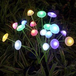 Solar Garden Lights, 4-Pack Dual Mode LED Solar Mushroom Lights, Waterproof Firefly Outdoor Decor for Yard, Patio, and Pathway  Colorful Jellyfish Ambiance
