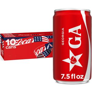 Coca-Cola Soda Soft Drink Fridge Pack Mini Cans, 7.5 fl oz, 10 Pack (EXP 05/25/26)