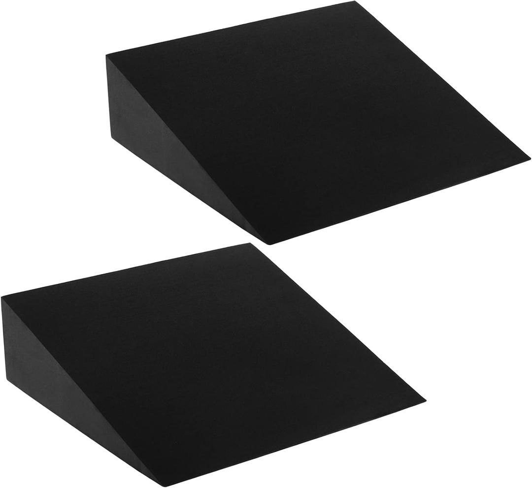 DEAYOU 2 Pack Yoga Foam Wedge, 13" EVA Foam Wedge Block for Exercise, Back Support, Footrest Cushion (Black)