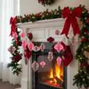 24 Pcs Christmas Mini Paper Honeycomb Ornaments with DIY Garland String 3D Honeycomb Hanging Christmas Decorations Neutral Ornaments for Xmas Tree Home Decor Farmhouse Party Birthday Holiday