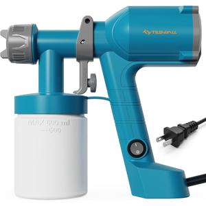 Tilswall Paint Sprayer,Upgraded Ultra-Light Electric Paint Spray Gun with 2 Nozzles & 4 Patterns Easy to Clean for Fences, Sheds, Walls, Ceilings, Furniture, Cabinets, Garden & DIY Blue