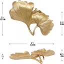 Metal Jewelry Dish, Small Leaf Shaped Ring Holder Jewelry Organizer, Trinket Dish Vanity Tray for Dresser Christmas Birthday Wedding Gifts 2-Tier Ginkgo-Gold