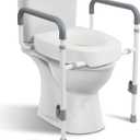 Toilet Seat Risers for Seniors - Raised Toilet Seat with Handles Over Toilet - Elevated Toilet Seat for Handicap & Elderly, Adds 3.5 Inches Height, Assists Standing & Sitting