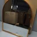 Arched Wall-Mounted Mirror Gold Arch Mirror Aluminum Alloy Frame Bathroom Mirror for Vanity Living Room, Bedroom, and Entryway 20"x16"