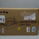 Stainless Steel Cat Litter Box XL for Big Cats, High-Sided Design Prevents Urine Leakage, Non-Stick, Easy to Clean, Includes Scoop, Gray