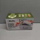 Mueller Pro-Series All-in-One, 12 Blade Mandoline Slicer for Kitchen, Food Chopper, Cucumber Slicer and Spiralizer, Cutter, Dicer, Grater, Gifts for Mom, Kitchen Essentials, White Sand/Green