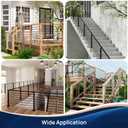 LukLoy 10 Pack 4.7 FT x 5/8 inch SS304 Horizontal Stair Balusters Outdoor | Rust And Weather Resistance, Matte Black Baluster For Outdoor Stairs, Decks, Porches, Wood Drill Bit Included