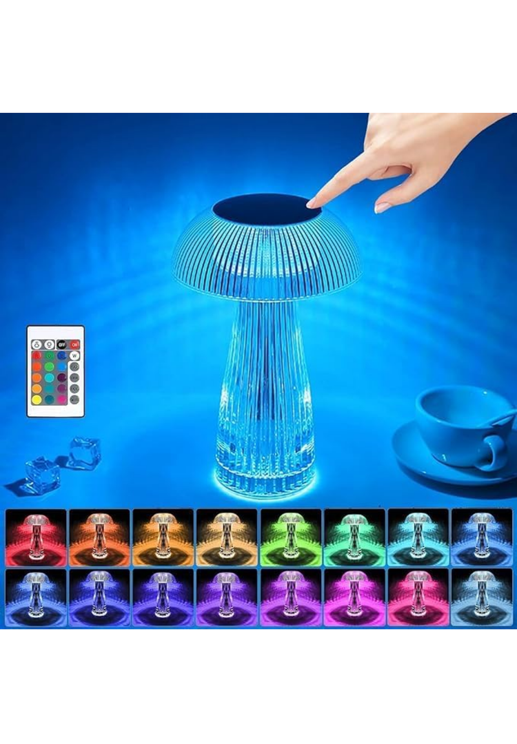 Crystal Diamond Rose Table Lamp, Remote and Touch Control Nightstand Lamps, 16-ColorLED Night Light, Bedside Lamps ( Without remote)