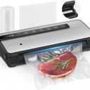 Vacuum Sealer for Food - 90kpa Vacuum Sealer Machine with Bags Storage and Built-in Cutter, Food Sealer with External Vac Function, Dry Moist Modes, Bag Roll included, Stainless Steel (Silver)