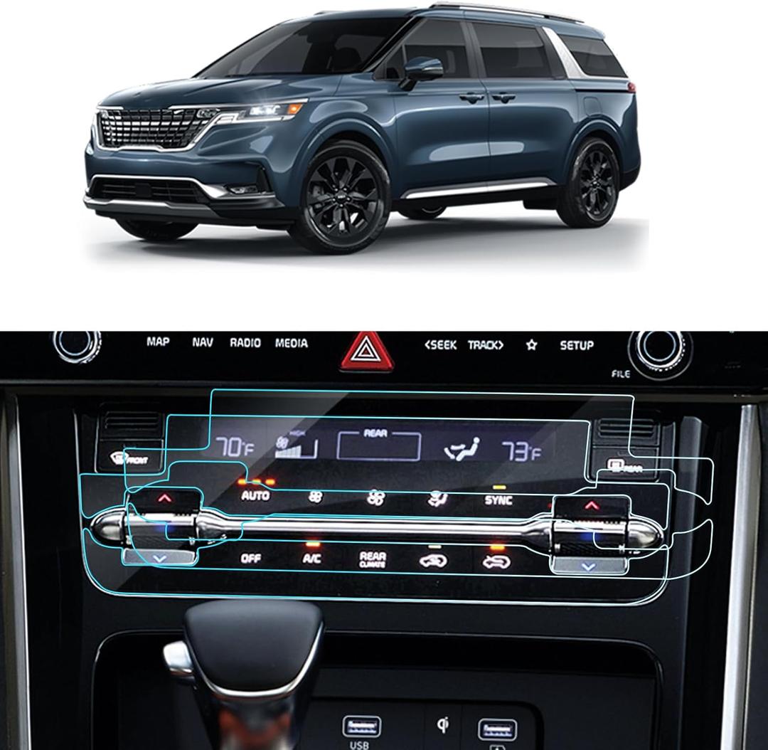 2PCS Car Screen Protector for Kia Carnival KA4 2025 2024 2025 2023 2022 Accessories Navigation & Dashboard Nano Touchscreen Protector Film HD Clear Anti-Glare (Transparent)