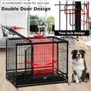 FDW Dog Crate Dog Cage Dog Kennel for Large Dogs Heavy Duty 36 Inches Pet Playpen for Training Indoor Outdoor with Plastic Tray Double Doors & Locks Design