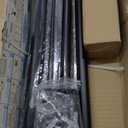 Curtain Rods for Windows 66 to 120 Inch(5.5-10 Feet),3/4" Diameter Black Drapery Rods with Square Finials,Size:36-120 Inch,Matte Black (36"-120"|1 Pack)
