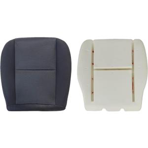 NLQR Front Driver Bottom Replacement Seat Cover & Foam Cushion Compatible with Chevy Silverado Tahoe Suburban Avalanche GMC Yukon Sierra 1500 2500HD 3500HD 2007 2008 2009 2010 2011 2012 2013 2014 (Black)