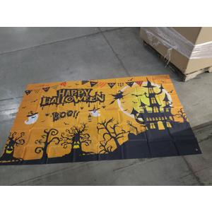 Normacaw Happy Halloween Backdrop for Photography, 72x44 Inch, Halloween Party Decoration, Ghost and Spooky Castle, Fabric, Multicolor