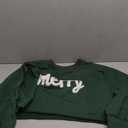 Womens Casual Merry Sweatshirts Merry and Bright Christmas Sweatshirt Long Sleeve Crop Graphic Tees (Small, Green)