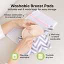 Organic Nursing Pads - 14 Washable Breast Pads for Breastfeeding, Wash Bag, Viscose Derived from Bamboo Reusable Nipple Covers for Breastfeeding Essentials,Soft & Absorbent(Bare Beige, XL 5.6")