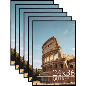QUTREY 24x36 Poster Frames 3 Packs, Black Frames 24x36 for Wall Gallery, Display 24 by 36 Posters, Photos & Art Prints Vertically or Horizontally